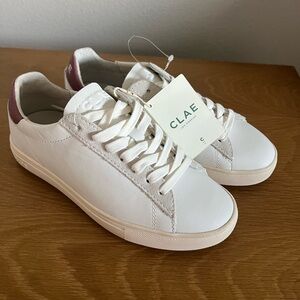 Clae Women's White and Plum Sneakers